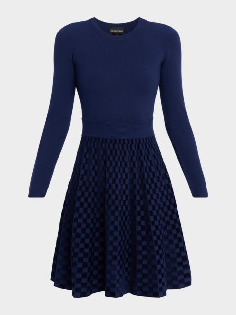 EMPORIO ARMANI Short Techno Cady Pleated Dress