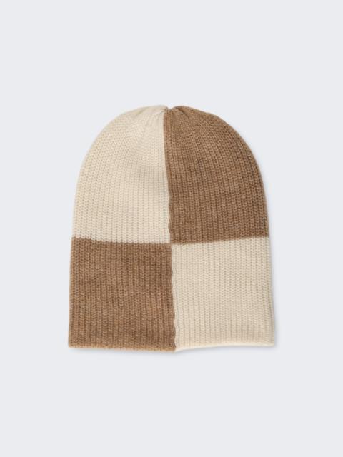 The Elder Statesman Checked Watchman Cap Camel And Ivory