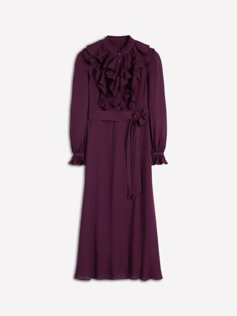 BODEN Ruffle Front Shirt Dress-Dark Cherry