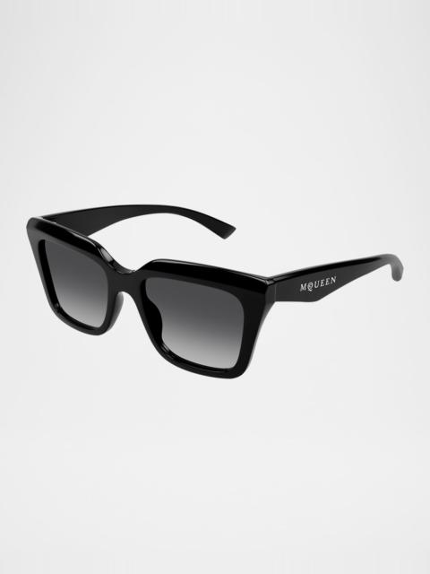 Alexander McQueen Logo Rectangle Acetate Sunglasses