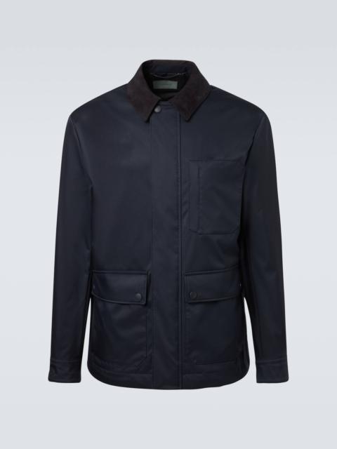 Canali Suede-trimmed blouson jacket