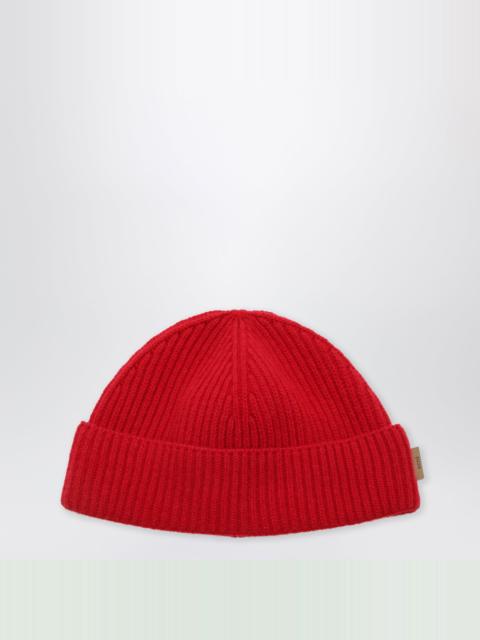 AMI Paris Ruby red ribbed wool beanie