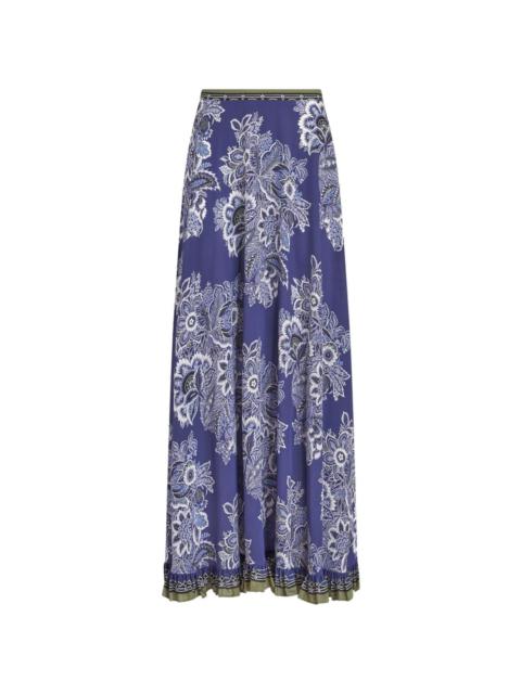 bandana-print maxi silk skirt