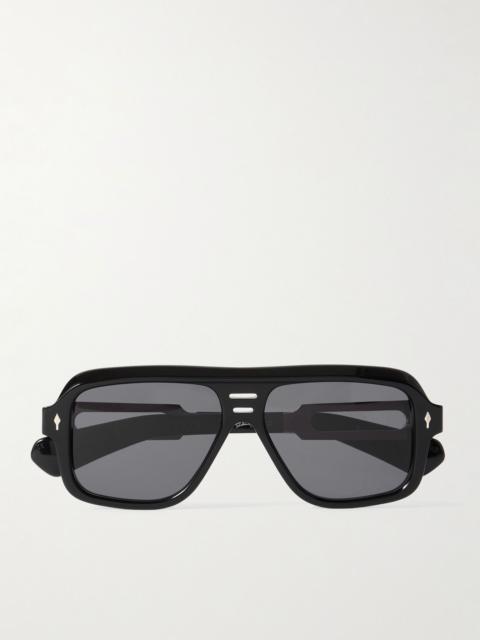 JACQUES MARIE MAGE Glenn Gould Fugue Aviator-Style Acetate and Silver-Tone Sunglasses Black