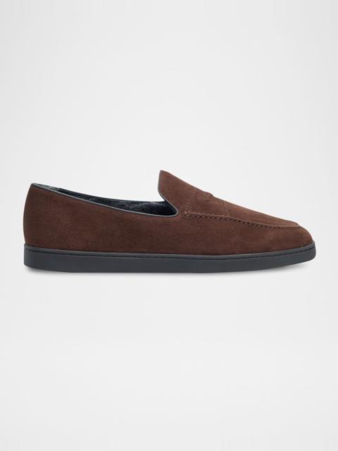 Church's Men's Pebbles Shearling-Lined Suede Loafers