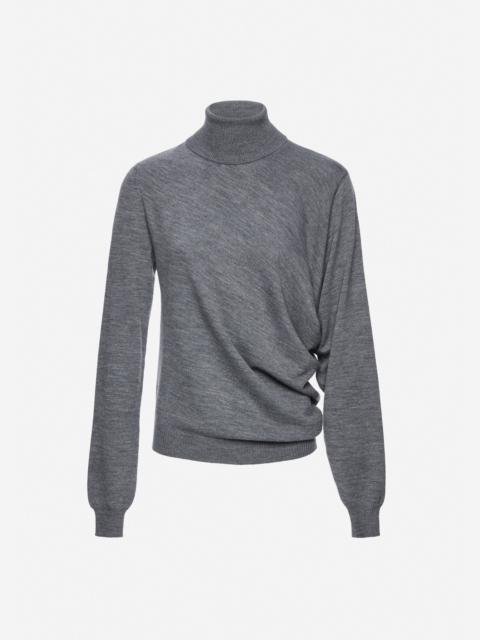 MAGDA BUTRYM Wool draped turtleneck in grey
