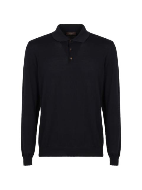 SLOWEAR long sleeve knit polo shirt