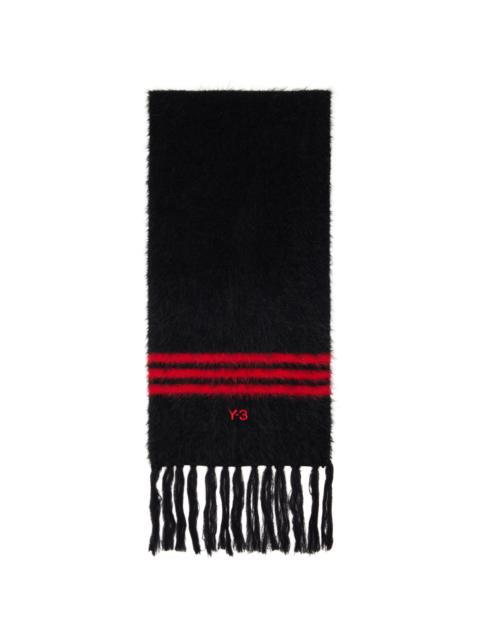 Y-3 Black & Red Stripes Scarf