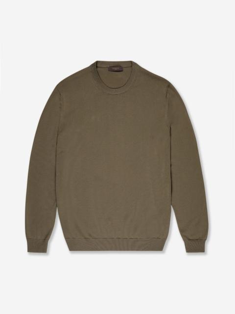 SLOWEAR Slim fit cotton crepe crew-neck jumper