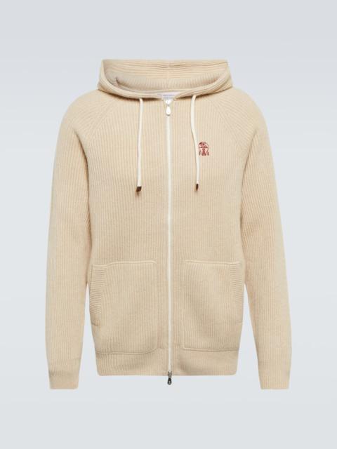 Cashmere zip-up hoodie