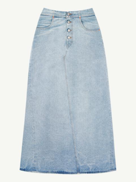 【MM6 MAISON MARGIELA】 Patchwork denim maxi skirt Patchwork denim maxi skirt in blue - MM 6 Maison Margiela