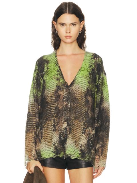 R13 Printed Boyfriend Cardigan