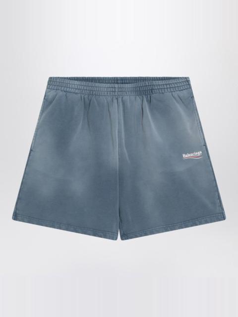 FADED BLUE POLITICAL CAMPAIGN SWEATSHIRT SHORTS