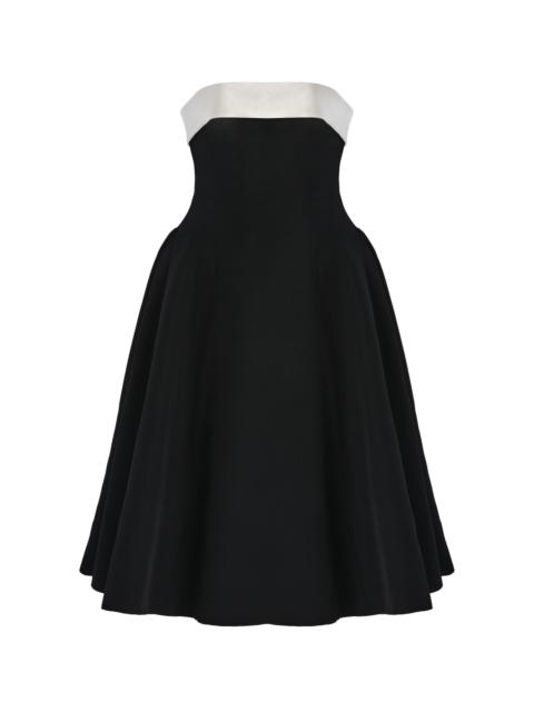 Mirror Palais Opera Strapless Crepe-Back Silk-Satin Lady-Length Dress black