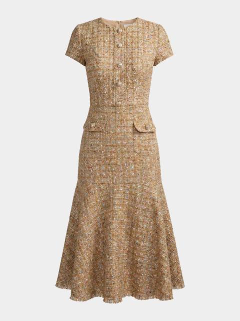 MAC DUGGAL Ieena Tweed Midi Dress