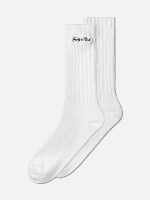 Sporty & Rich SIGNATURE LOGO RIB SOCKS