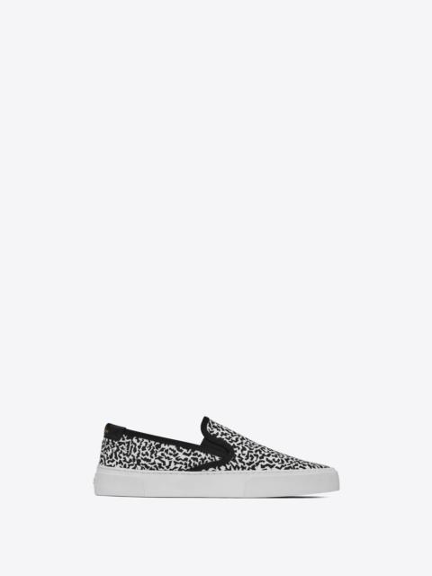 SAINT LAURENT venice slip-on sneakers in sparkle-print canvas