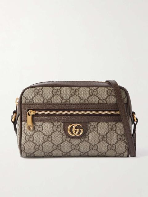 GUCCI Ophidia leather-trimmed printed coated-canvas shoulder bag