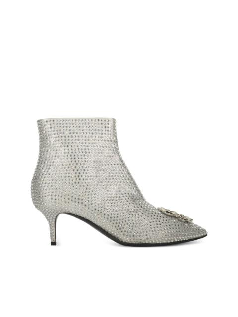 Moschino 60mm crystal-embellished kitten-heel ankle boots