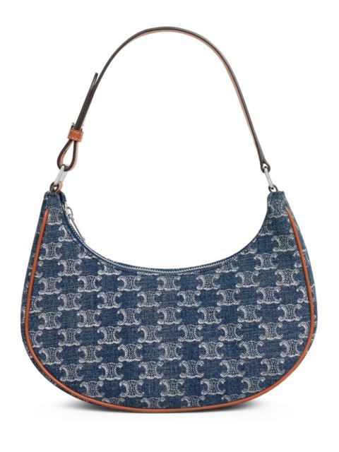 CELINE Ava bag in denim with Triomphe all-over and calfskin denim with Triomphe all-over