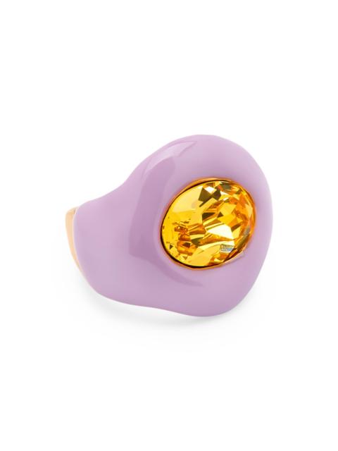 Oscar de la Renta Women's 14K-Gold-Plated, Enamel & Glass Crystal Ring - Lilac