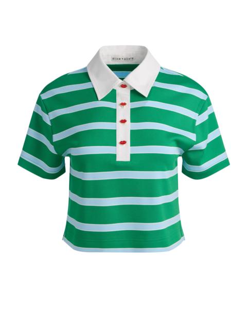 Alice + Olivia LYLE RUGBY POLO TOP