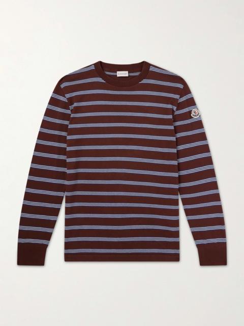 Moncler Logo-Appliquéd Striped Cotton Sweatshirt