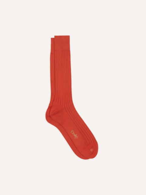 Drake's Orange Cotton Mid-Calf Socks