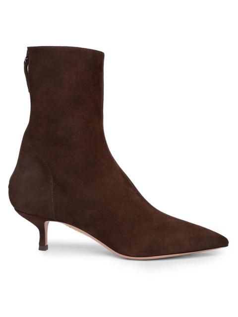 AQUAZZURA Women's Montmartre 50MM Suede Booties - Espresso