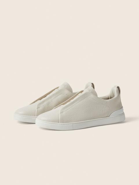 ZEGNA WHITE LEATHER TRIPLE STITCH™ SNEAKERS