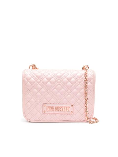 Moschino logo-plaque quilted shoulder bag