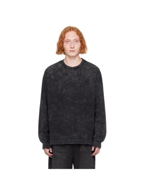JUUN.J Black Garment-Dyed Long Sleeve T-Shirt