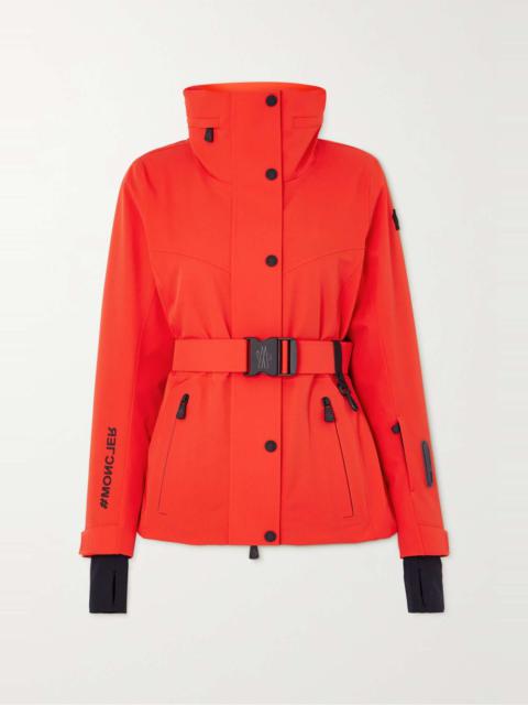 Hainet hooded belted stretch-twill ski jacket