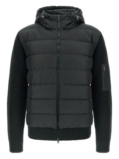 Herno hooded quilted-panel jacket