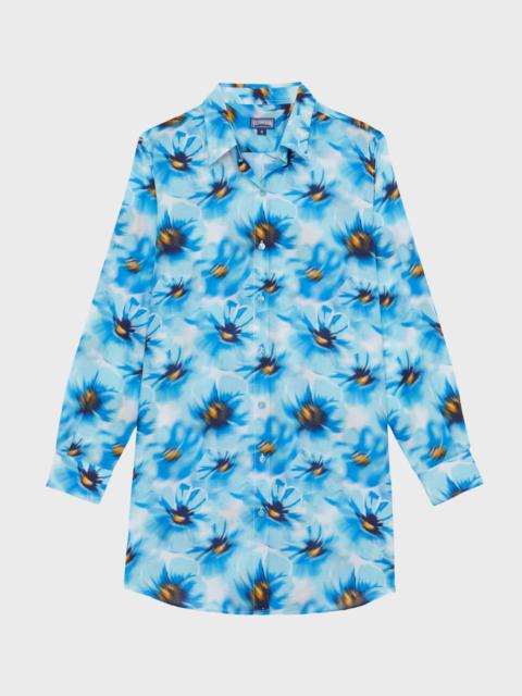 Vilebrequin WOMEN COTTON VOILE SHIRT DRESS POPPIES