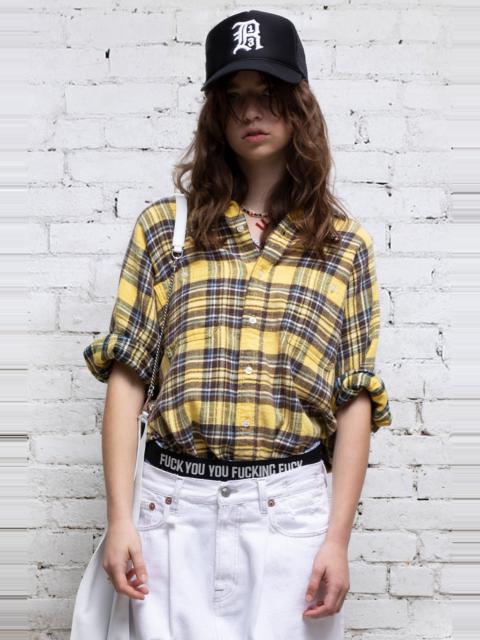 Plaid Oversized Boxy Shirtdress - Yellow Plaid | R13 Denim Official Site