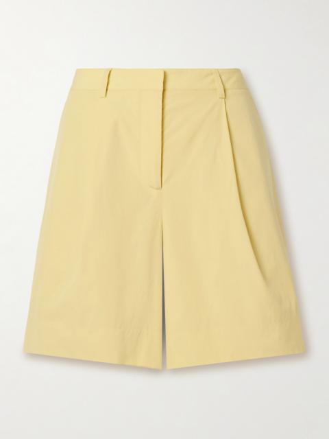 TWP Cisco Pleated Cotton-poplin Shorts