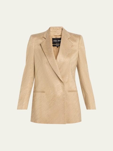 GIORGIO ARMANI Embellished Satin Double-Breasted Jacket