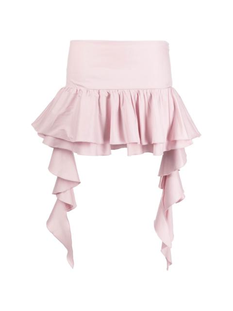 draped peplum mini skirt