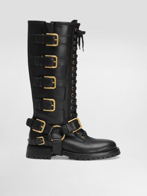 Dolce & Gabbana Smooth leather biker boots