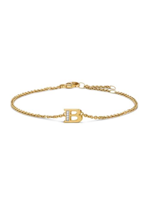 DAVID YURMAN Women's Petite Pavé Initial Chain Bracelet in 18K Yellow Gold - Initial B