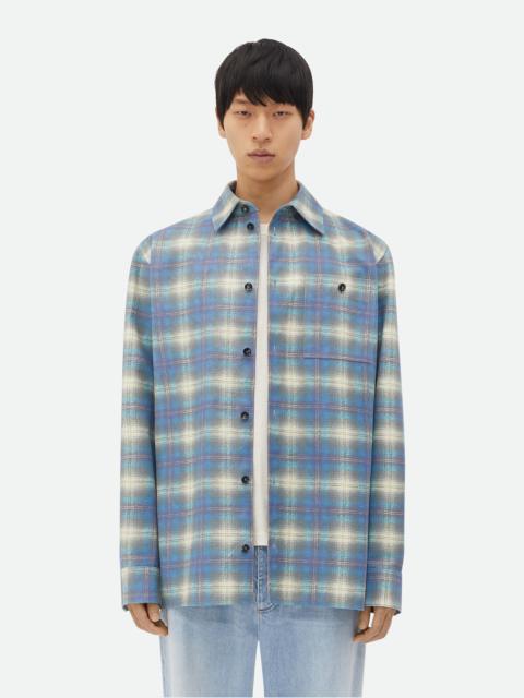 Relaxed Fit Flannel-Printed Leather Shirt