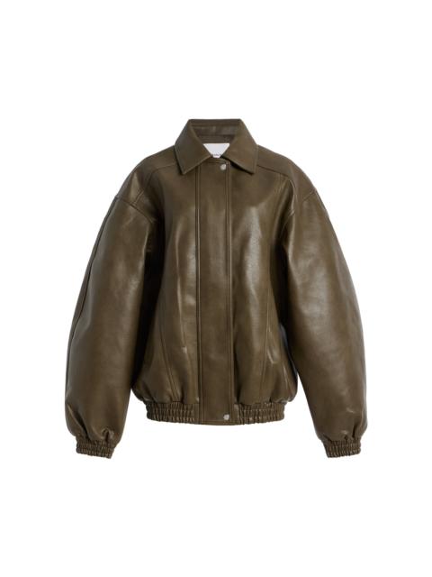 The Frankie Shop Prescott Faux Leather Jacket green
