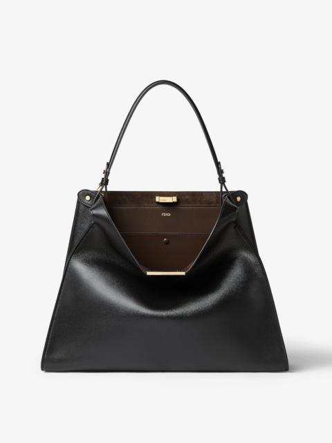 FENDI Fendi Way Large Black leather and chocolate suede bag