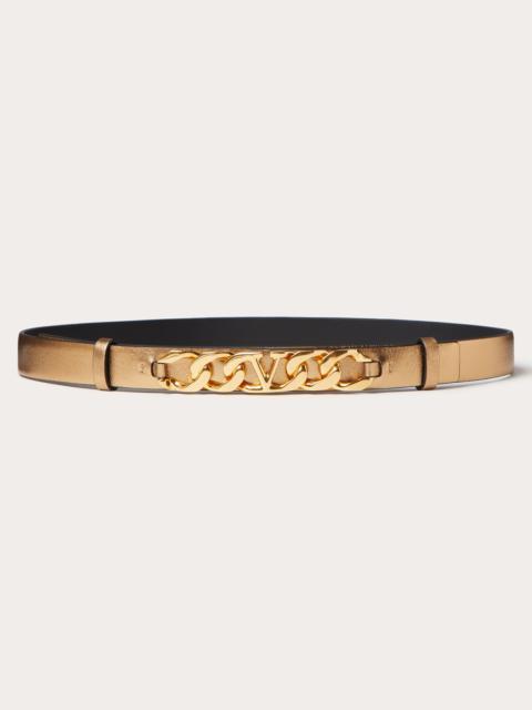 Valentino VLOGO CHAIN BELT IN LAMINATED NAPPA LEATHER 20MM