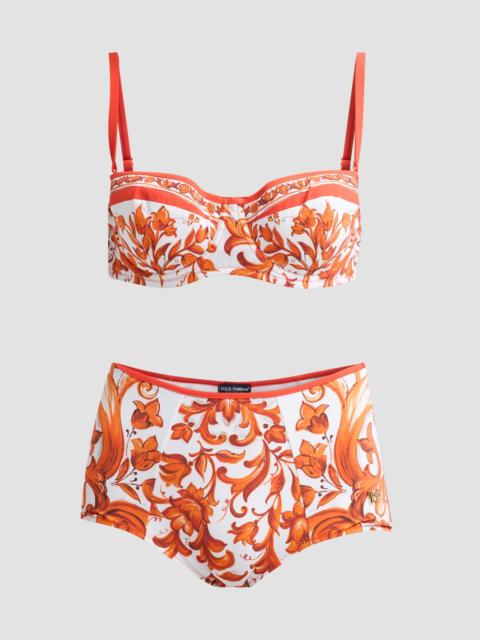 Dolce & Gabbana Women's Maiolica Printed Bikini - Maiolica Orange