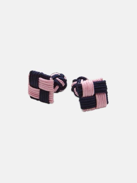 J. PRESS NAVY & PINK COMBO KNOT CUFFLINKS