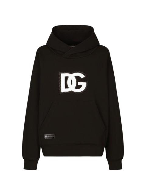 Dolce & Gabbana logo-appliquÃ© jersey hoodie