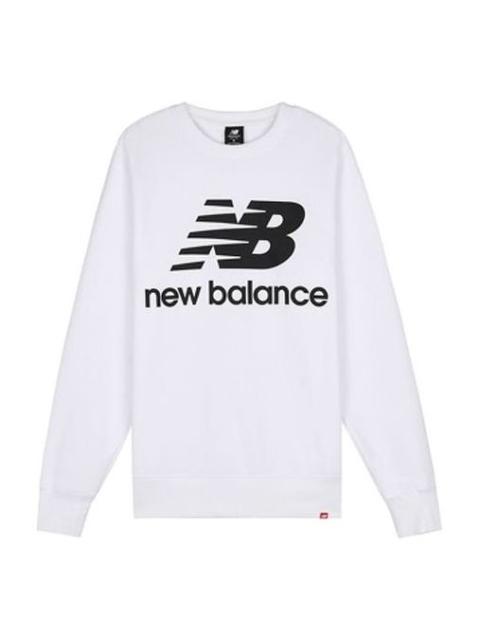 New Balance Essentials Stacked Logo Crew Sweatshirt 'White' AMT03560-WT