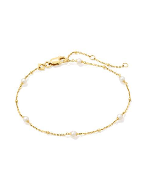 KENDRA SCOTT Emmaline 18k Gold Vermeil Delicate Chain Bracelet in Freshwater Cultured Pearl